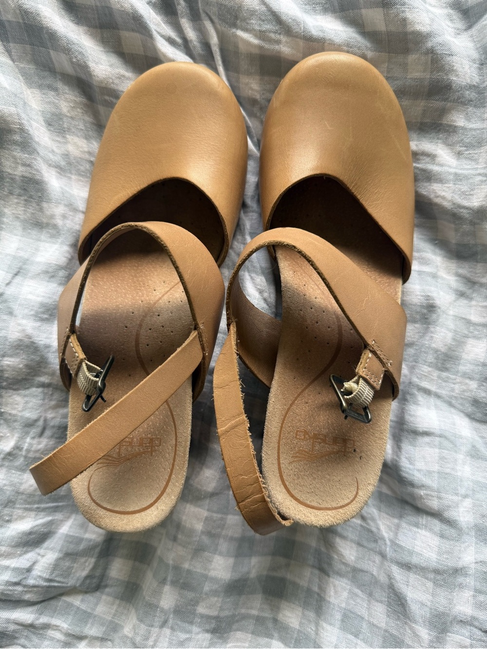 DANSKO Thea Beige Leather Clogs Size EU 40